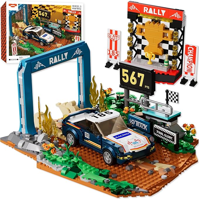 Car Building Set Off-Road Racing Car Buildings Blocks Sets for Adults Kids 8+ Miniature Vehicle Model w/ Forest Scene Modular Cars Building Kit Toys Gift for Birthday HolidaysFinal Glory 1081Pcs