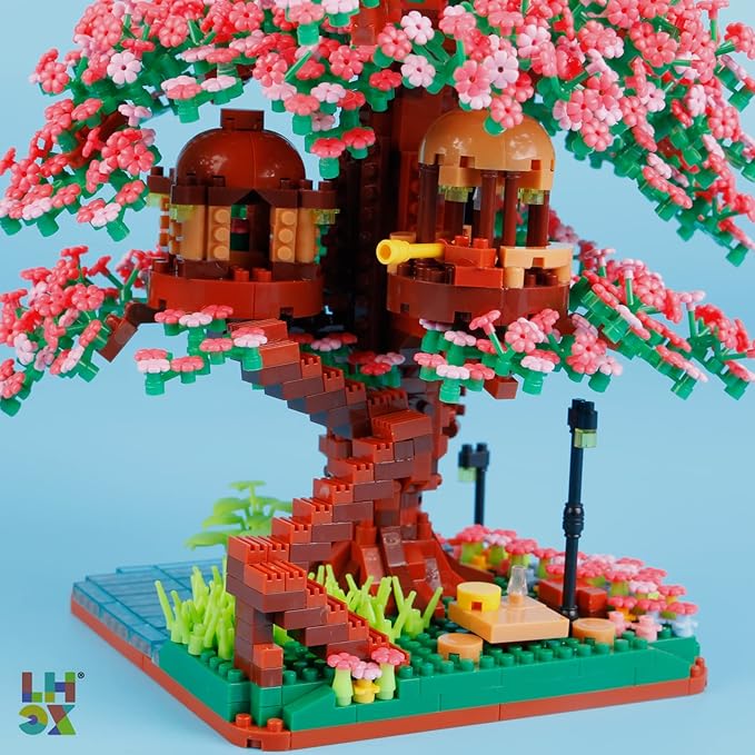 Cherry Bonsai Tree Building Sets for GirlsMicro Mini Building Blocks of Cherry Blossom Bonsai Tree kit2008pcs Mini Bricks Sakura Tree House Good Gift for You