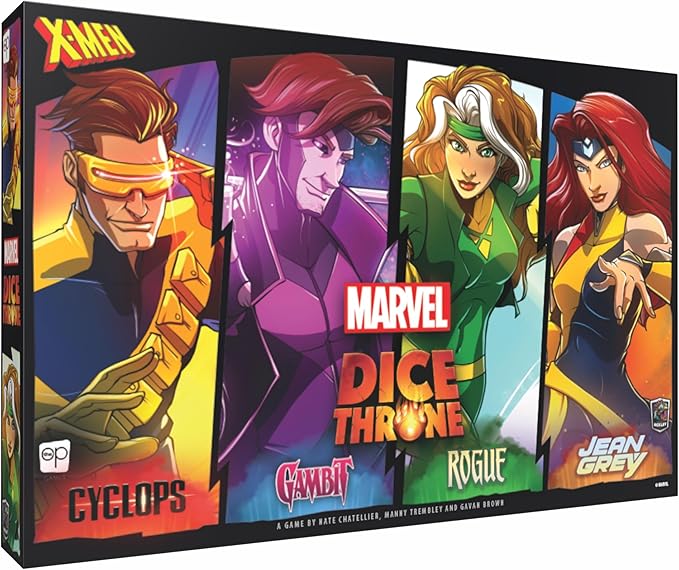 Marvel X-Men Dice Throne Box 2 4 Hero Box Featuring Cyclops Jean Grey Gambit &amp Rogue Competitive Board Game Stand-Alone &amp Cross Compatible Officially Licensed