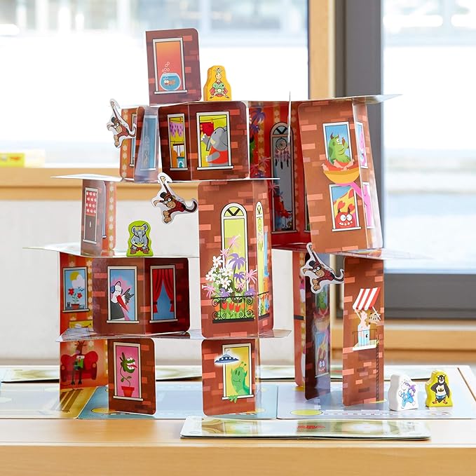 HABA Rhino Hero Super Battle - Exciting 3D Stacking Board Game for Kids &amp Adults Fun Family Games Stacking Card Games for Kids Made in Germany