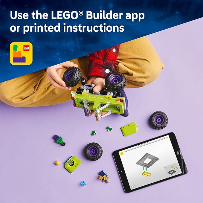LEGO Marvel The Hulk Truck vs. Thanos - Monster Truck Building Toy for Kids 7+ - Includes Hulk &amp Thanos Toy Minifigures - Creative Birthday Gift Idea for Girls and Boys - 76312