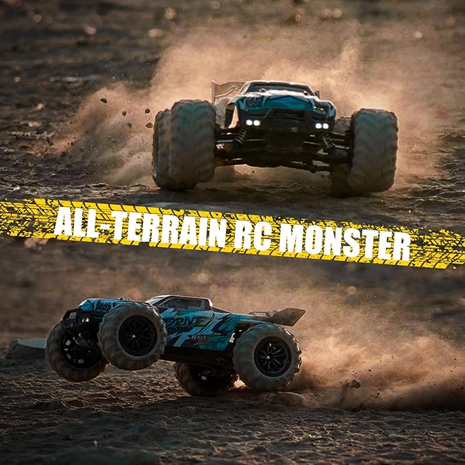 1/16 Brushless Fast RC Car for Adults Top Speed 43mph Electric Off-Road RC Monster Trucks 4X4 Remote Control High Speed RC Car for Hobby Toy Gifts (Blue)
