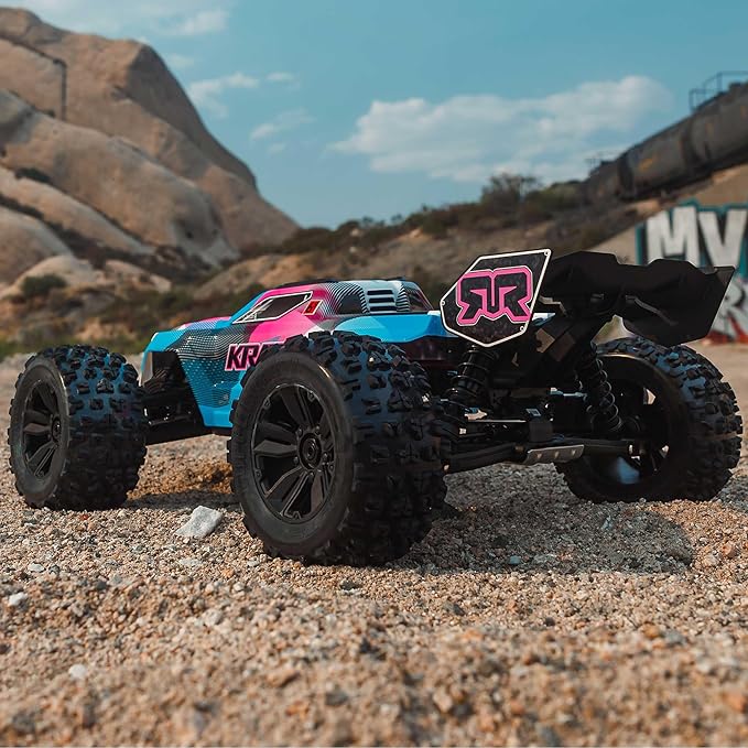 ARRMA RC Truck 1/8 KRATON 4X4 6S BLX BRUSHLESS V6 Speed Truck RTR (Lipo Battery and Charger Not Included) (Blue/Pink) ARA8608V6T2