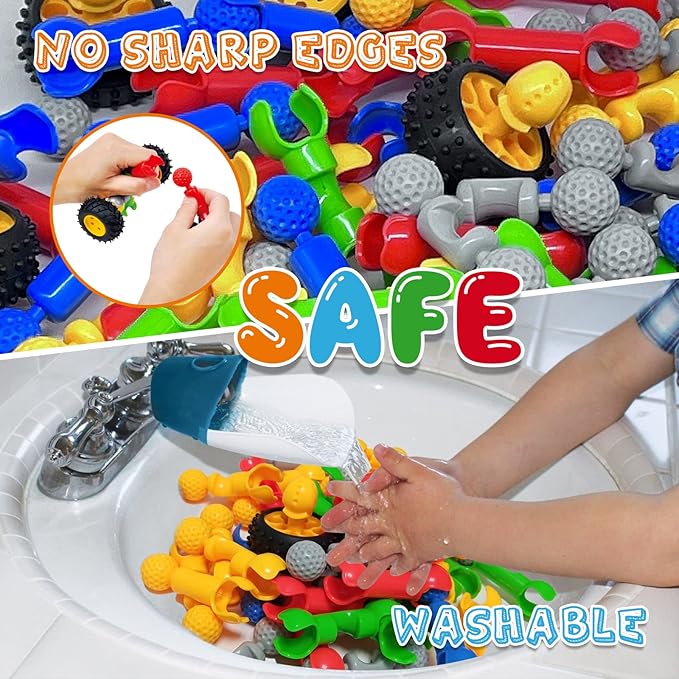 170 Pcs Building Toys for Kids Ages 4-8 with Toy Box Storage Idea Guide Building Blocks STEM Toys for 3 4 5 6 7 8 9 Year Old Creative Kids Activity Christmas Birthday Gifts for Boys Girls