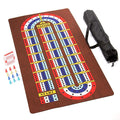 Tabletop Cribbage - Giant Spill-Resistant Neoprene Track Game Board (22 x 40) with 9 Pawns Deck of Cards &amp Travel Carry Bag - Classic Family Board Game Night &amp Bar Games - 2-4 Players 30+