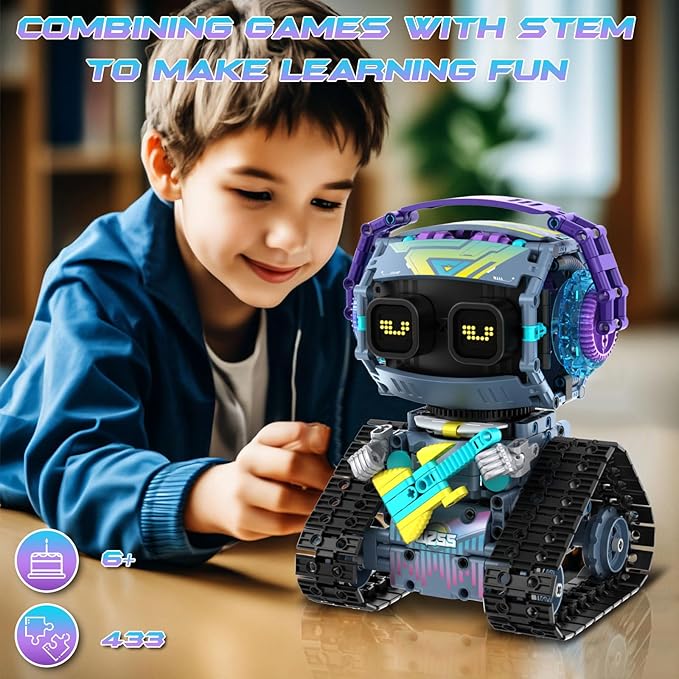 STEM Robot Building Kit for Kids 6-143in1 Remote &amp APP Controlled STEM Rock Robot/Truck/Road Roller Building Toys for Kid433 Pcs Building Blocks Set Birthday Xmas Gift Ideas for Boys Girls