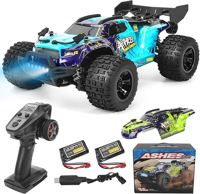 1:18 Scale All-Terrain RC Car for Adults - 40+KM/H High Speed 4WD Off-Road Remote Control Truck with 2 Rechargeable Batteries 2.4GHz Electric Toy Vehicle Gift for Teens and 14+ (1:18 Scale)