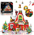 Christmas Family House Building Set Toy - Lego-Compatible Building Blocks Christmas Santa’s Visit Holiday House Winter Village with Xmas Tree Post Box Gift Idea Festive Home Décor for Kids Adults