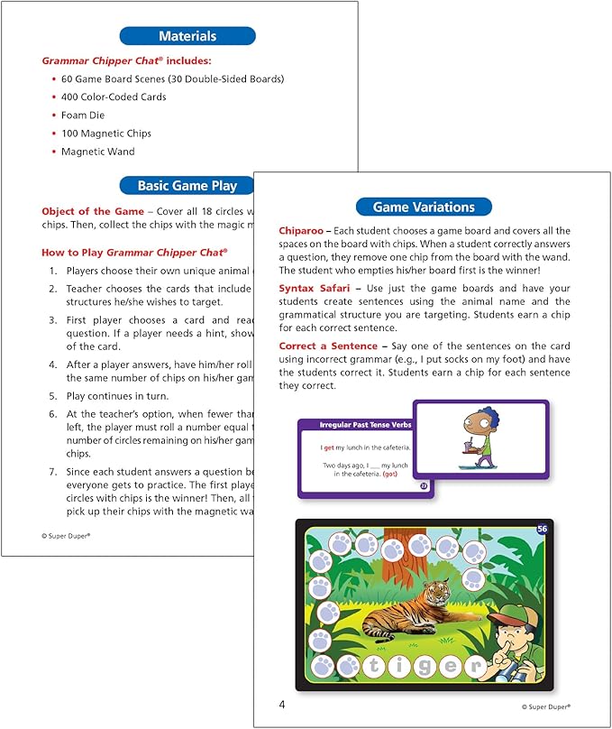 Super Duper Publications | Grammar Chipper Chat® Magnetic Game | Educational Learning Resource for Children