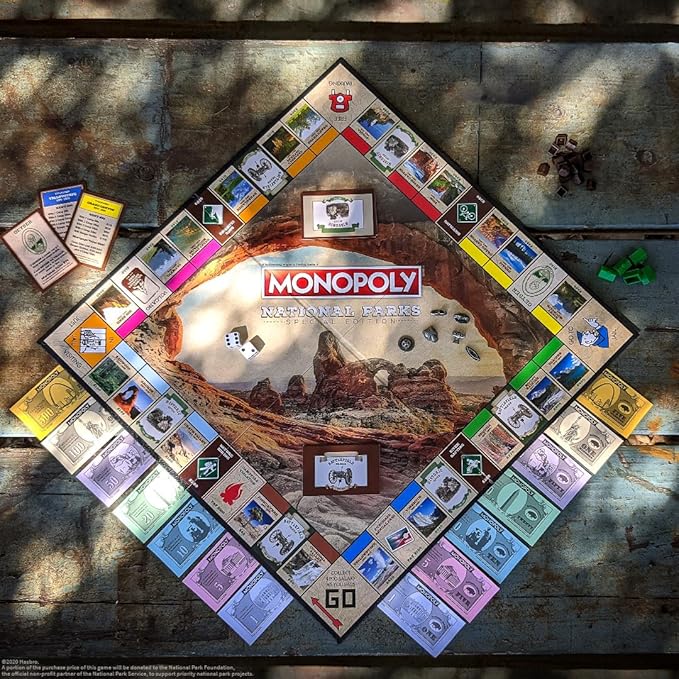 Monopoly National Parks 2020 Edition | Featuring Over 60 National Parks from Across The United States | Iconic Locations Such as Yellowstone Yosemite Grand Canyon and More | Licensed Monopoly Game