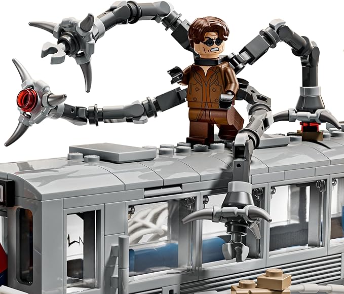LEGO Marvel Spider-Man vs. Doc Ock Subway Train Scene - Action Figures Kids Toy - Spider-Man Building Toy for Boys &amp Girls Ages 9+ - Marvel Collectible with 4 Minifigures - Birthday Gift Idea- 76