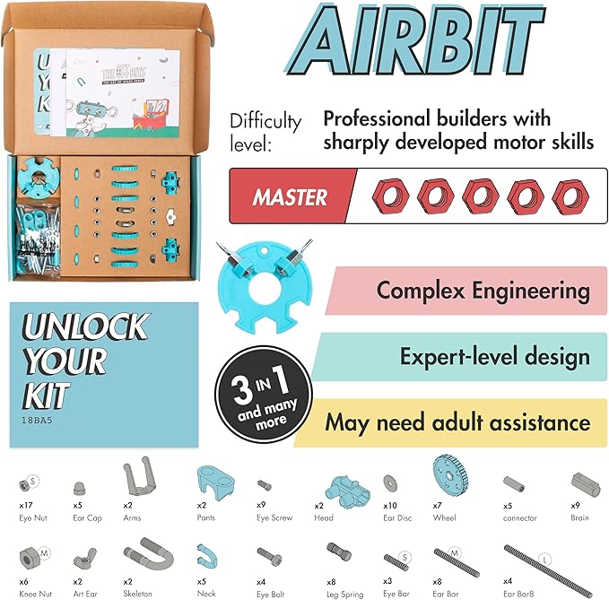 The Off Bits AirBit – Build Your Own Airplane! STEM Building Kit for Creative Kids 8-12 &amp Curious Adults Fun Educational Gift for Boys &amp Girls