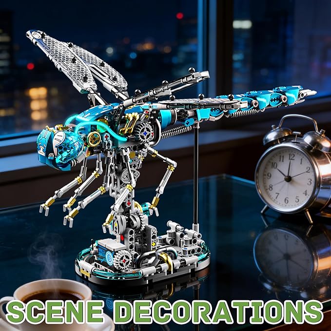 Mechanical Dragonfly Building Blocks Sets Animal Insert Building Kits Mech Animal Model Toys for Adults Teens 866 PCS