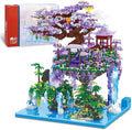 Chinese Moon Palace Pavilion Building Blocks Set - Micro Miniature Bonsai Tree House with String Lights and Flowers for Adults Teens 14+ (4574 Pieces)