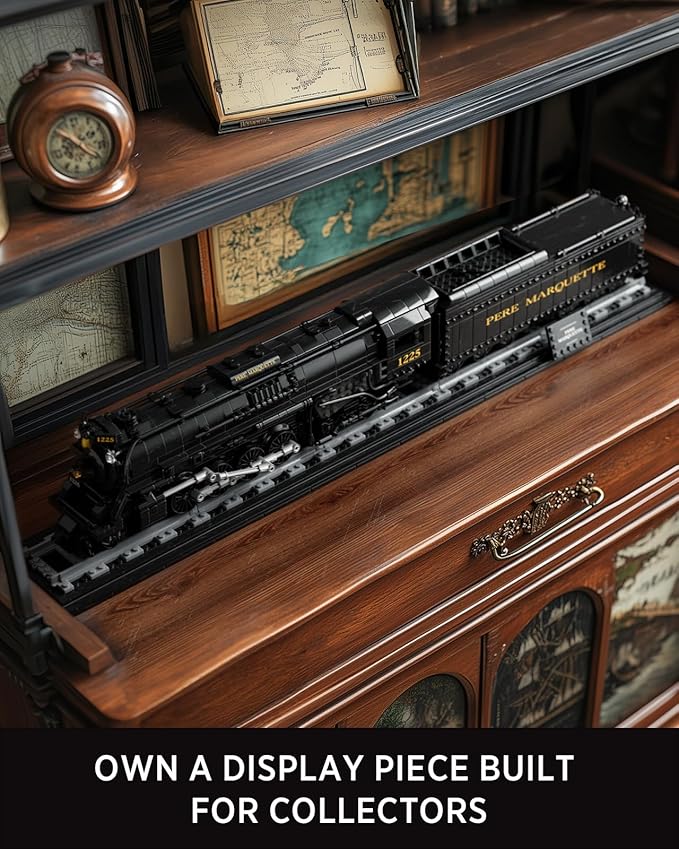 Nifeliz 1225 Locomotive Building Set Classic Steam Train Model Toy for Adult Collectors Display and Gift Giving (1593 PCS NF10323)