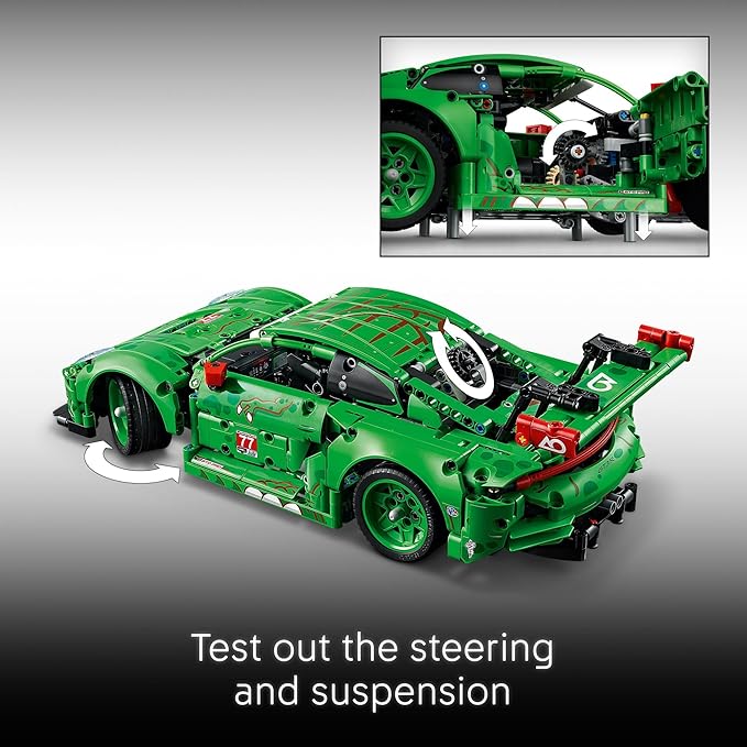LEGO Technic Porsche 911 GT3 R Rexy AO Racing Car Building Toy for Boys &amp Girls - Car Toy W/Realistic Steering &amp 6-Cylinder Engine for Kids &amp Auto Fans Ages 11+ - Gift Idea for Birthdays