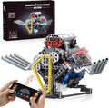 HIGH GODO V8 Engine Kits That Runs DIY Car Engine Model Kit for App Control Build Your Own Visible Engine Model Toy with Motor and Lights STEM Model Engine for Teens Adults 14+ (665 PCS)
