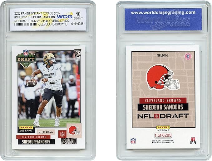 2025 Panini SHEDEUR Sanders NFL Draft Pick #144 Rookie Card #NFLDN-7 - Graded GEM Mint 10