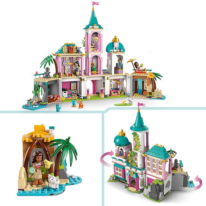 LEGO Disney Princess Castle &amp Royal Pets Kids Toy - Pretend Play Building Set for Girls and Boys Ages 6+ - Includes Ariel Rapunzel Jasmine Moana and Mulan - Gift Idea for Birthdays - 43267