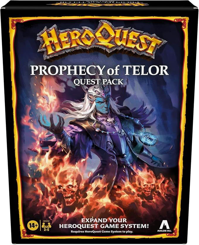 Avalon Hill HeroQuest Prophecy of Telor Quest Pack Requires HeroQuest Game System to Play Dungeon Crawler Games Ages 14+ 2-5 Players Strategy Games