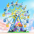 2026 Newly Upgrade Ferris Wheel Building Set with Fairy Light Two-Way Rotating Ferris Wheel Building Blocks Set of 813 PCS Amusement Park Model Kit for Kids Ages 8+ Ideas Gift for Boys and Girls