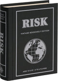 WS Game Company Risk Vintage Bookshelf Edition Linen Wrapped Book Box &amp Slipcase - Secret Mission Variant &amp 6 Armies - Strategy Board Games for Adults &amp Kids Ages 10+