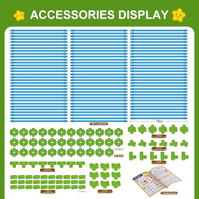 SpringFlower Fort Building Kit for KidsSTEM Construction Toys Educational Gift for 3 4 5 6 7 8 9 10 11 12 Years Old Boys and GirlsUltimate Creative Set for Indoor &amp Outdoors Activity200 PcsGr