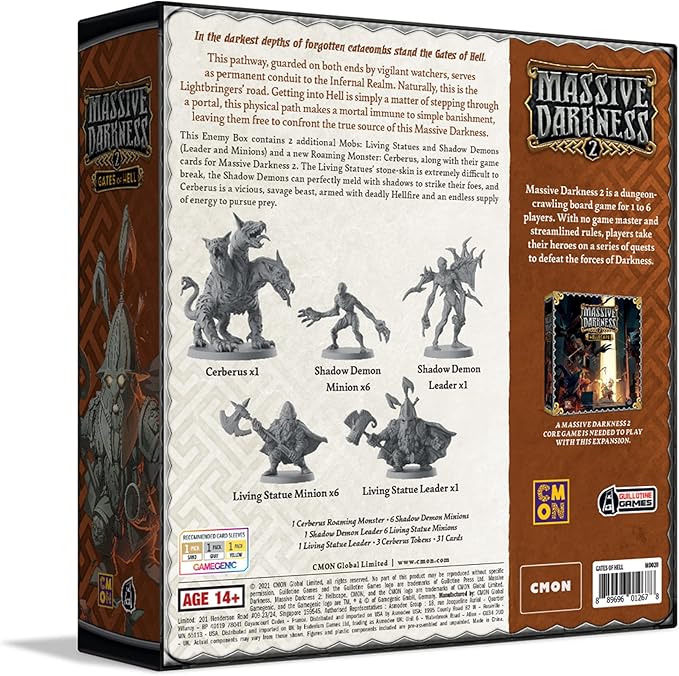 CMON Massive Darkness 2 Gates of Hell Enemy Box Expansion | Tabletop Miniatures Game | Cooperative Strategy Game for Adults and Teens | Ages 14+ | 1-6 Players | Average Playtime 60 Minutes | Made