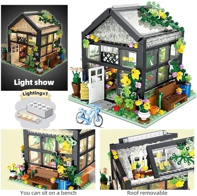 General Jim's Modular Building Block Set Greenhouse Botanical Flower Garden House MOC Building Set