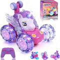 Unicorn Toys RC Car for Girls 4-6 Beginner-Friendly Cute Remote Control Toy - High-Speed All-Terrain 360°Flips Stunt &amp Cool Blinky Lights Ideal Christmas Birthday Gift for Age 3 4 5 6 7 8 - Purlpl