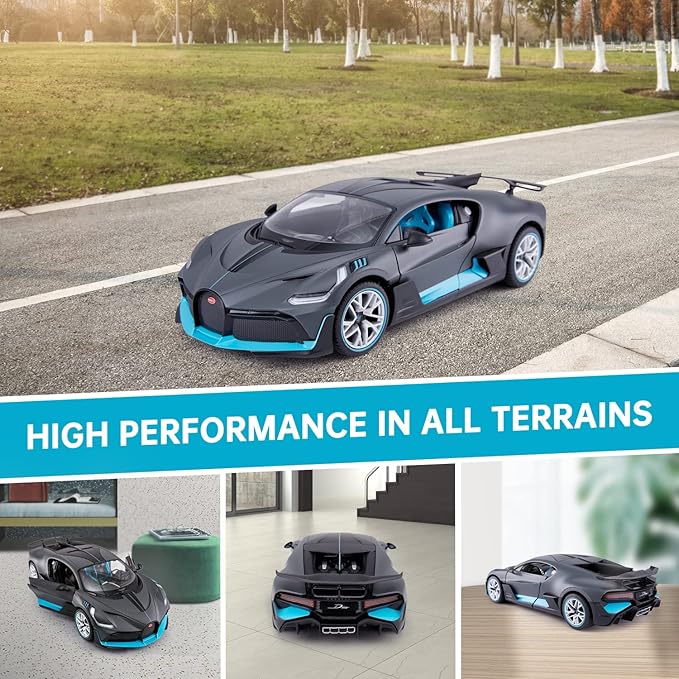 RASTAR Bugatti Divo Remote Control Car - 1/14 Scale Bugatti RC Car with Openable Doors - Grey