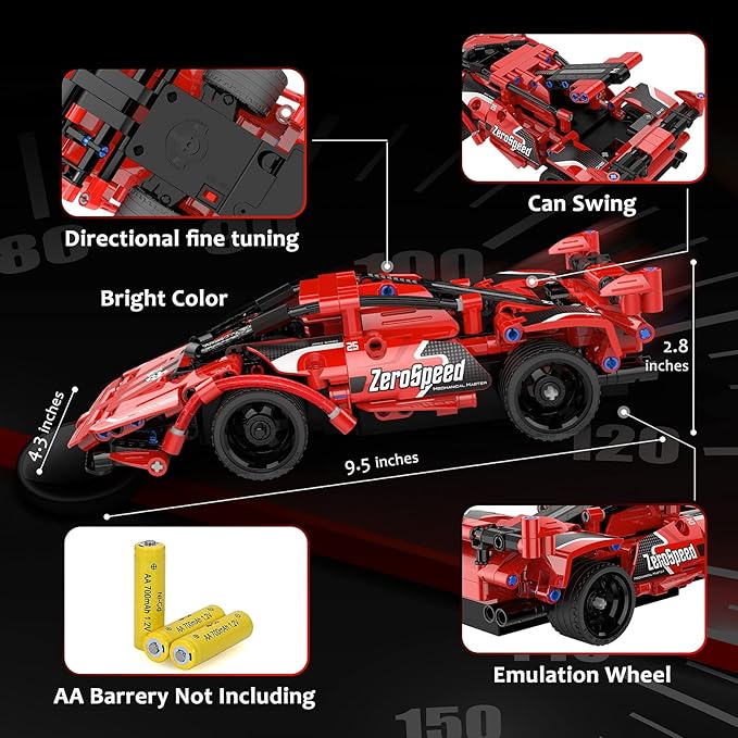 GMAOPHY STEM Building Toys for Kids Age 5 6 7 8 9 10 11 12 Years Old 2 in 1 Remote Control Racer Car Engineering Kits Early Learning Building Blocks Christmas Birthday Gift for Boys Girls Age 8-12