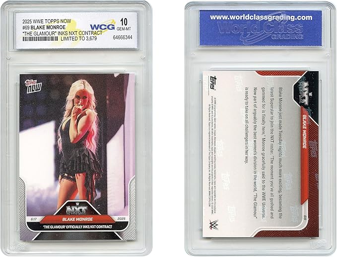 2025 WWE Wrestling Topps Blake Monroe The Glamour Inks NXT Contract Card #69 - Graded GEM Mint 10