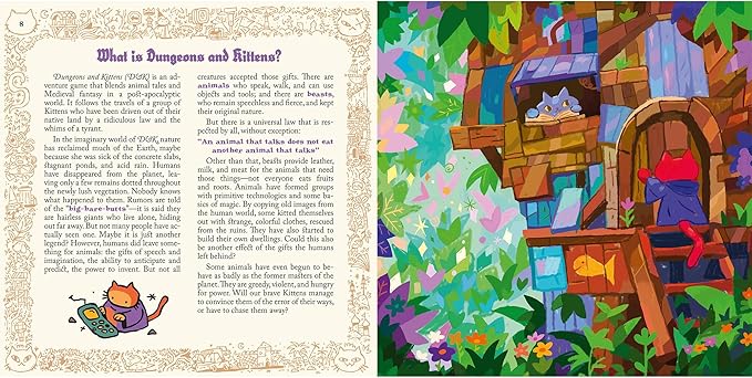 Asmodee Dungeons and Kittens Roleplaying Game Starter Set - Animal Fantasy RPG in a Wholesome Post-Apocalyptic Medieval World Family Fun for Kids &amp Adults Ages 8+ 2-6 Players 90 Min Playtime