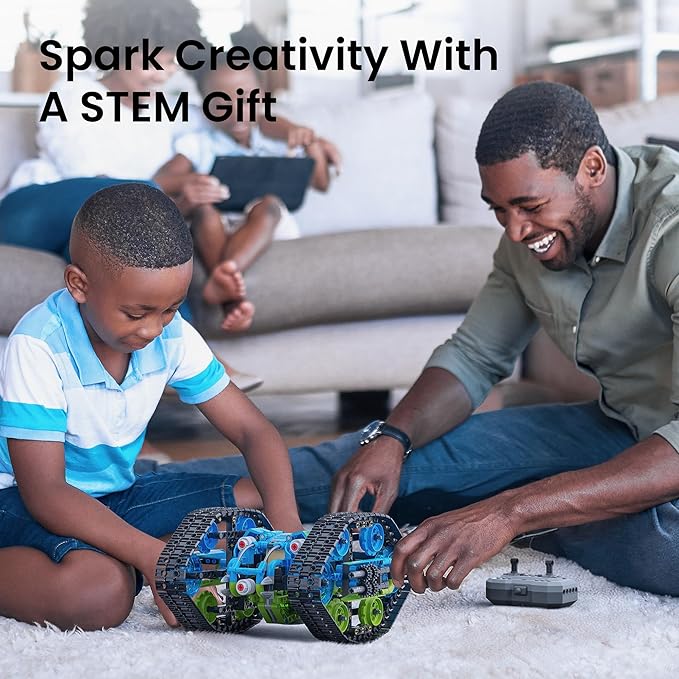 Sillbird Robot Car Building Kit with Remote Control STEM Gifts for Boys Ages 8-14 Technic Coding Stunt Racer Toys for Kids Birthday Buildable 5in1 Models with 662 Pieces
