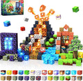 150 pcs 0.8inch Magnetic Blocks with 24 Light Blocks - Easter Toys for Kids Boys and Girls Magnetic Building Blocks Cubes Stacking Magnets Birthday Gifts for Boys and Girls Age 3+ Years Old