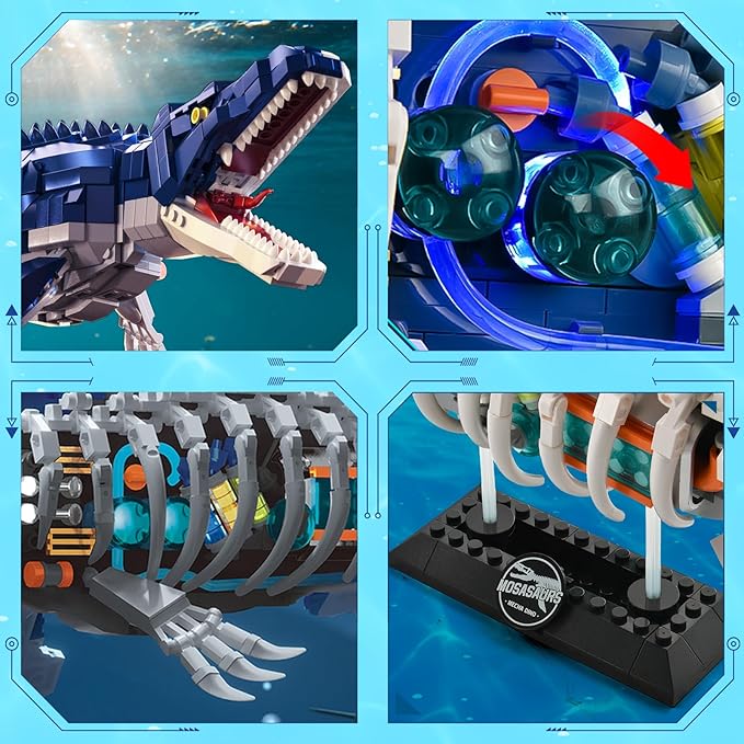 Mechanical Dinosaur Building SetDinosaur World Building BlockJurassic Ocean Animal Collection Toys Gift for Adults Teen Boys 8-12(1026PCS)