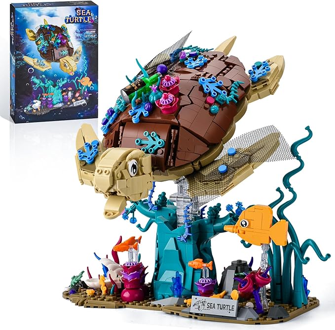 Sea Turtle Building Sets for AdultOcean Animal Building Blocks Collection Toy for Home or Office DecorIdea Gift for Adult(1271PCS)
