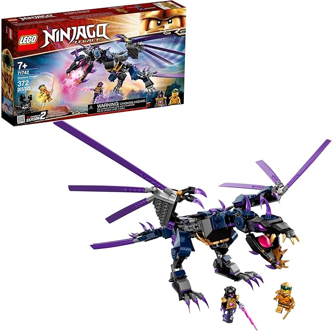 LEGO NINJAGO Legacy Overlord Dragon 71742 Ninja Playset Building Kit Featuring Posable Dragon Toy New 2021 (372 Pieces)