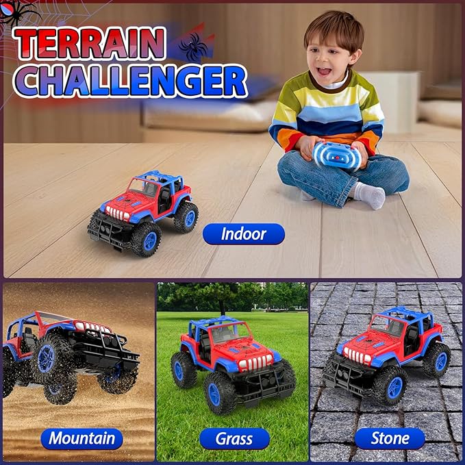 NQD Spider Remote Control Car for Kids RC Car for Boys 2.4Ghz Off Road RC Trucks All Terrain SUV Jeep Toy for Birthday for Kids 3-8 Years Old