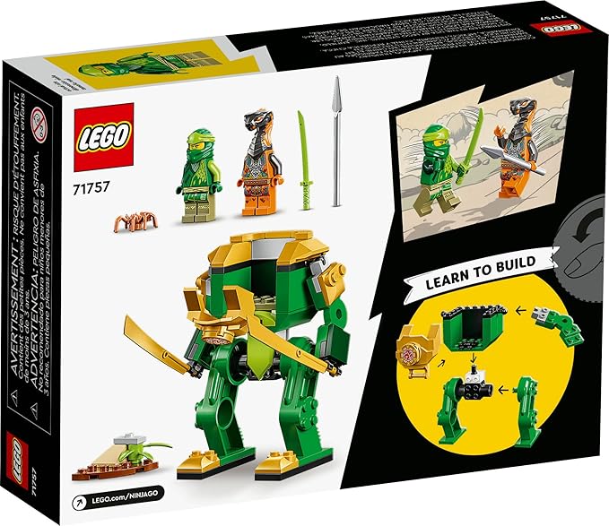 LEGO NINJAGO Lloyd’s Ninja Mech Battle Action Figure Toy 71757 for Kids Boys and Girls Ages 4 Plus with Snake Figure and Minifigure Gifts for Preschoolers