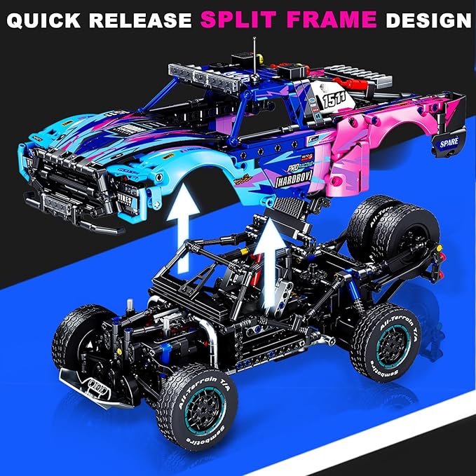 Baja 1000 Trophy Truck Building Blocks Kit1:12 Scale MOC Race Car Building ToysCollectible Car Modelfor 14+ Year BoysAdult(1341 Pieces)