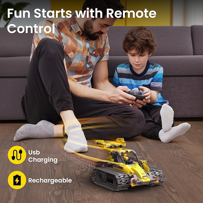 Sillbird Robot Building Kit with Remote Control STEM Gifts for Boys Age 8-13 Technic Coding Robotic Toys for Kids Birthday Buildable 5in1 Models with 488 Pieces