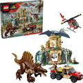 LEGO Jurassic World Spinosaurus &amp Quetzalcoatlus Air Mission - Dinosaur Toy for Kids - Pretend Play Building Toy with Dinosaur Figurines for Girls and Boys 8+ - Birthday or Any-Time Gift Idea - 7