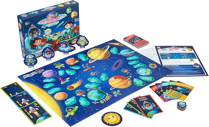 Little Astronauts Board Game for Kids Ages 4+ - Race Rockets Around The Solar System &amp Explore Space - Fun Family Strategy Adventure Game - Easy to Learn - Educational Gift for Boys &amp Girls