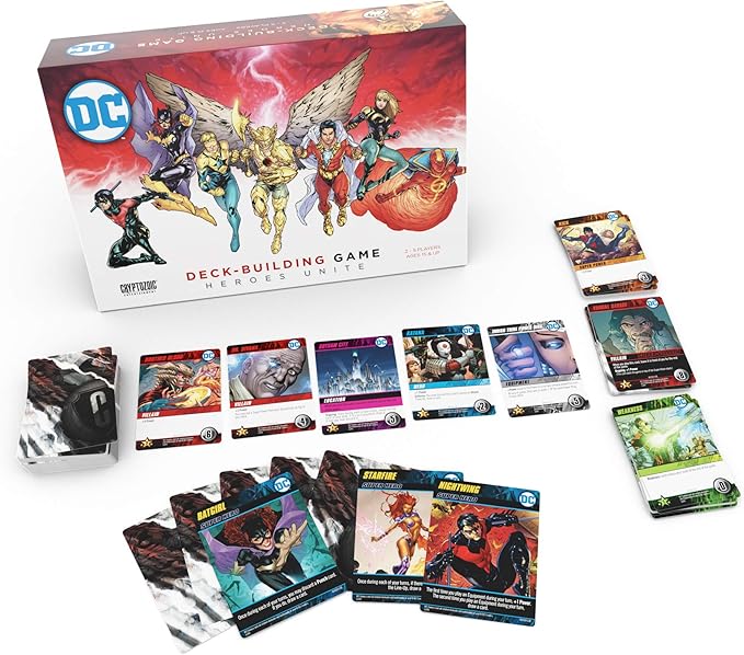 DC Deck-Building Game: Heroes Unite- Play as Hawkman Nightwingand Bat Girl from the DC Multiverse- Super Hero Board Game- For 2 to 5 Players - Ages 15+