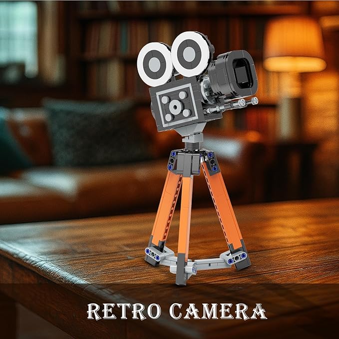 3 in 1 Vintage Model Building Set for Adults Teens 14+ Retro Phonograph Projector Camera Collectible and Display Model Home Office Decor Creative Birthday Gifts (705 Pieces)