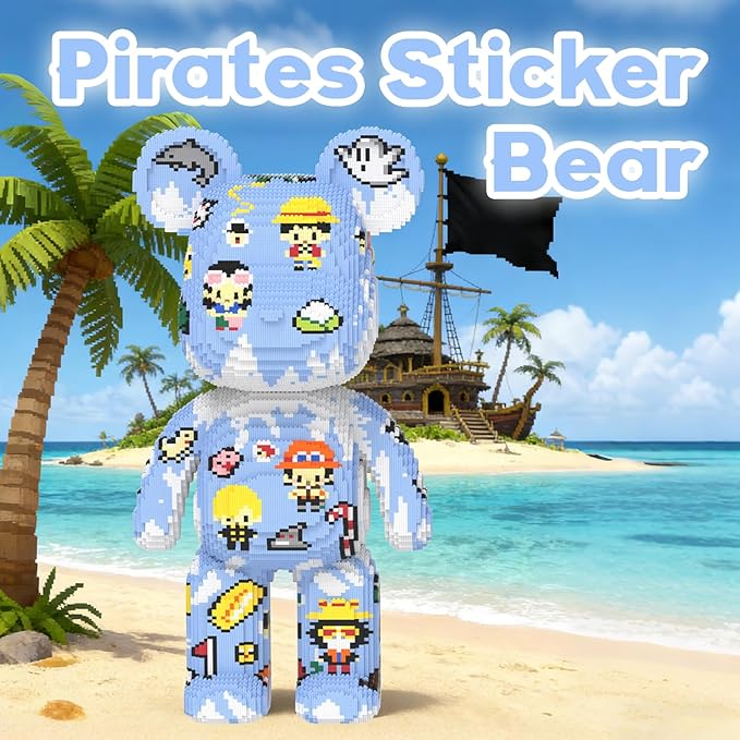 Sticker Graffiti Bear Building Blocks (21950 PCS) 3D Micro Animal DIY Bear Building Blocks for Adults &amp Teenager Creative Toys Ideal Gift for Family &amp Friends