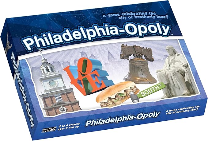 Late for the Sky Philadelphia-Opoly Board Game – Philadelphia Property Trading Game for 2–6 Players Family City Edition with Landmarks and Collectible Tokens