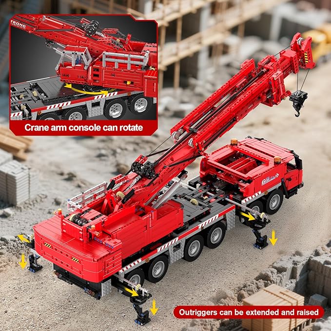 Mould King Engineering Crane Building Sets 17065 Large Vehicles Crane Model Kits APP Programmable Construction Vehicle Building Kits for Adult Collections Enthusiasts(4566 PCS)